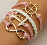 AB076 Fashion jewelry leather Double infinite multilayer bracelet factory price wholesales
