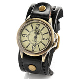New fashion big wristwatches men women luxury brand retro style quartz watch leather strap watches W1743