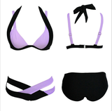 Summer Style New Women Sexy Bikini Set Push Up Swimsuits Swimwear Cross Bandage Best Soft Bathing Suits