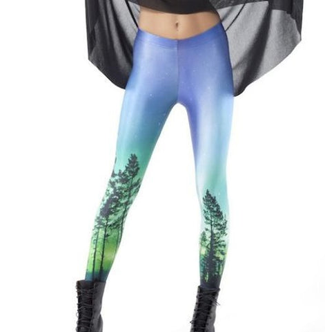 Women Sexy Universe Galaxy Printing Leggings AURORA SKY LEGGINGS Pants Elasticity Fashion Space