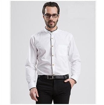 New Men dress Shirts Man Casual Slim Long Sleeve shirt Male Spring Autumn Cotton Tops Male Classic Mandarin Collar Clothing